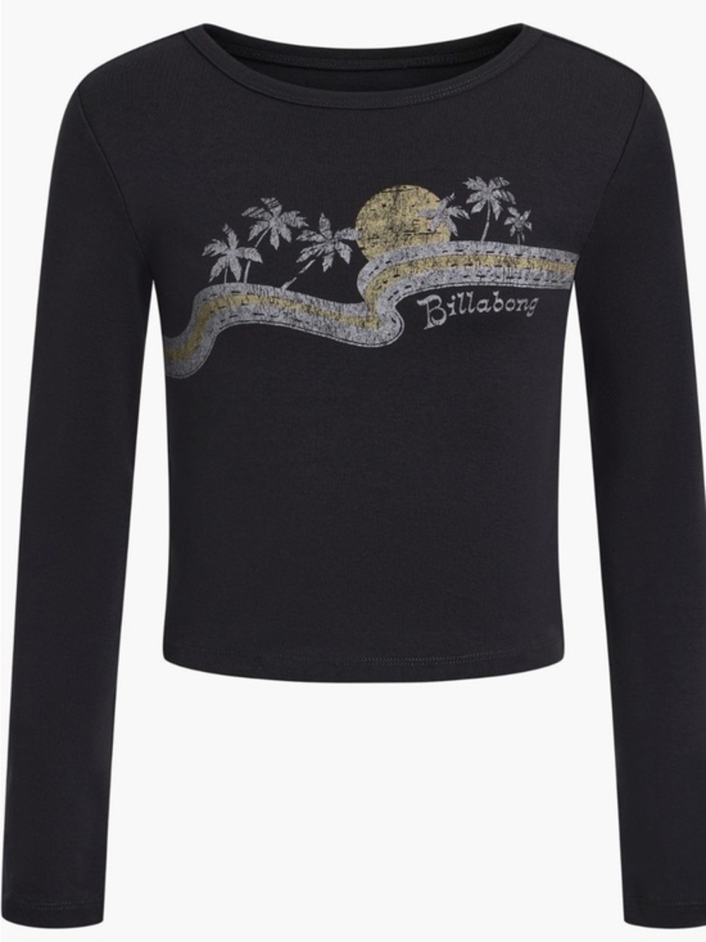 NEW…Billabong Girls' Black Long-Sleeve Graphic Tee
